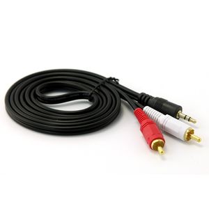 3 stks / partij 1.5m Audiokabel 2 RCA tot 2RCA AV-kabel voor Phono-pluggen Vergulde connector