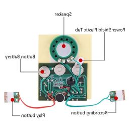 Envío gratuito 3 UNIDS / LOTE 30 s Grabable Música Sonido Módulo de Voz Chip 05 W con Botón Batería Eplag