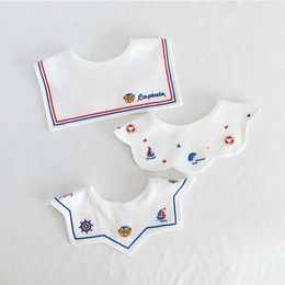 3pcs / lot bébé filles bibs enfants bandana alimentant la broderie de burp naissance née bébé salive serviette de serviette coton compactage 240429