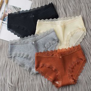 3 stks / partij katoen slipje vrouwen comfortabele ondergoed sexy midden getailleerde onderbroek vrouwelijke lingerie big size dames slipjes y0823