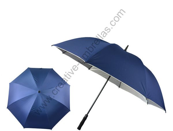3pcs / lot Diamètre gratuit 120 cm Anti-Thunder anti-Rust Fibre de verre Blue Pongee Silver revêtement parapluie de golf