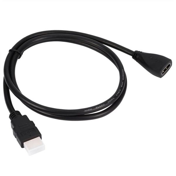 Envío gratuito 3 UNIDS / LOTE HD-MI Cable extensor de extensión macho a hembra Chapado en oro Compatible con 1080P 3D PS3 Cable de alta velocidad Oerml