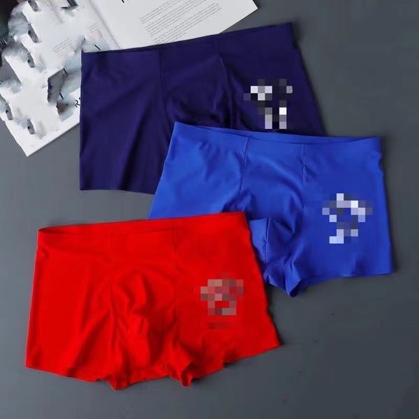 3 unids/lote ropa interior para hombre calzoncillos Boxer seda de hielo pantalones cortos de algodón orgánico Modal Sexy Gay Boxers masculinos transpirable nueva malla hombre ropa interior tamaño L-4XL