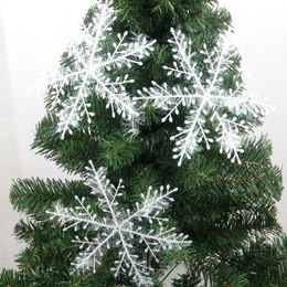 3 stks / partij Nieuwe Sneeuwvlok Kerstdecoratie Sneeuwvlok Kerstboom Hanger Plastic Zijde Sneeuwvlokken Xmas Feestelijke Feestartikelen DBC BH4036