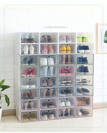 3 stks / partij Transparant Plastic Shoe Box Multifunctionele Plastic Opbergdoos voor Home Organizer