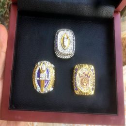 3 stcs LSU 2019 Tiger S Orgeron Nationals Team Champions Championship Ring met houten box sport souvenir mannen fan cadeau 2020 groothandel 278J