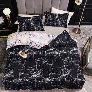 3pcs couettes en marbre et ensembles de literie de luxe couvre-lits de qualité pour la maison couvre-lits doux pour lit double plume couverture de lit 210706