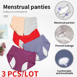 3 stks menstruatie slipje bragas ondergoed vrouwelijke slipje voor vrouwen Tanga katoenen slips Bragas plus size lingerie Calcinha Shorts 211021