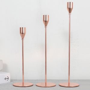 3PCS Metal Candlestick Ornement Spheric Set Base Set Stand Holder Atmosphère Prophes Table Candle Crafts For Party Decoration