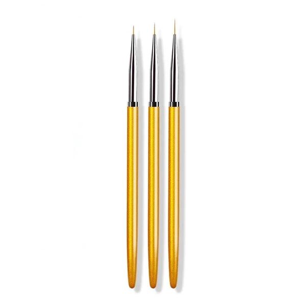 3PCS Nail Art Douleur Brussage Set Nails Peinture stylo Dessin Crayon Nail Gel Lignes de vernis à ongles Brosses DIY Design Manucure Tools