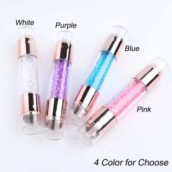 3PCS Nail Stamp Art Set Double Helicone Silicone Nail Stamper Crystal Handle Stamp Random Pochy Easy Stamp Set tampon Tampon de tampon