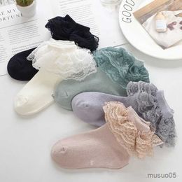 3 uds nueva moda de otoño para niñas dulces sección delgada danza calcetines de encaje hinchados de algodón para niños de 0 a 12 años