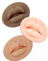 3pcs Nude 3D lèvres pratiquer la peau de silicone pour le maquillage permanent PMU Artists Training Accessoires