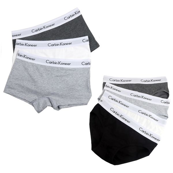 3pcs Pack Boyshorts Ropa interior de algodón para mujeres Pantalones cortos Color sólido Boxers Calzoncillos Bragas de banda ancha Simple Tamaño grande Negro Gris 201112