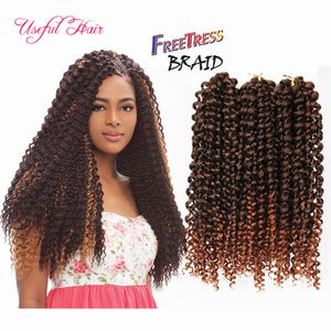 3pcs / pack freetress pelo trenzado sintético ombre pre looped savana jerry Trenzas rizadas Extensiones de cabello Kanekalon Trenzas de cabello para mujeres negras