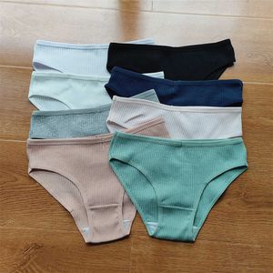 3-stcs/pack m-xxl eenvoudige geribbelde katoenen briefs vrouwen pakken plus size sexy slipjes dames comfortabele ondergoed pantys lingerie