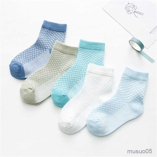 3 uds par/lote de calcetines de algodón para niños para verano, malla de punto fina y transpirable, Blanco sólido suave, moda para niños y niñas, calcetines para estudiantes y bebés