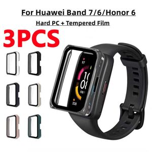 Funda protectora de 3 uds para Huawei Band 7 honor6, funda de reloj, Protector de pantalla de cobertura completa de silicona suave para Huawei Honor Band, accesorios
