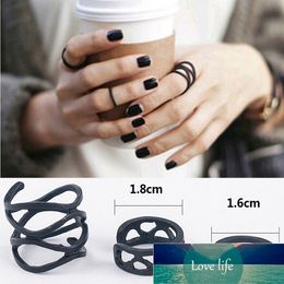 3 stks Punk Multilayer Hollow Cross Midi Finger Tip Ringen Vrouwelijke Zwarte Stapel Plain boven Knuckle Ring Set voor Dames Anel Factory Prijs Expert Design Quality Nieuwste