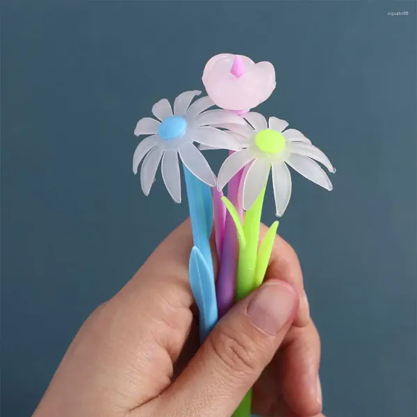 Stylo neutre en forme de fleur, encre pochromisme à séchage rapide de 0.5mm, papeterie pour étudiants, Gel à couleur changeante, écriture, signature, 3 pièces