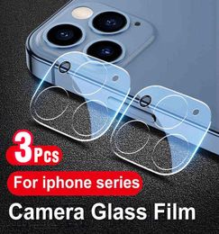 3 pièces couverture de protection d'objectif de caméra arrière pour Iphone12 Iphone 13 Pro Max étui en verre trempé pour téléphone 12 13 Pro Mini Coque Funda H4522050