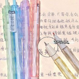 3 pièces rétractable presse stylo d'écriture Kawaii Transparent couleur cristal encre bureau école papeterie 0.5mm test stylos cadeau