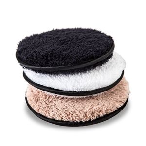 3 -stks herbruikbare make -up remover microvezel doek kussens remover handdoek gezicht reiniger pluche make -up luie reiniging poeder puff