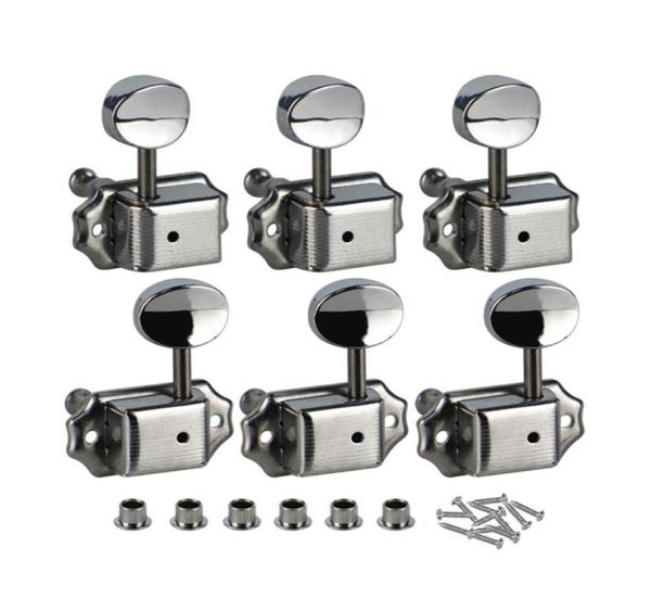 3pcs derecha 3pcs Peinas de ajuste de guitarra vintage de estilo vintage izquierdo para cabezas de máquinas de guitarra acústica Silver1573731