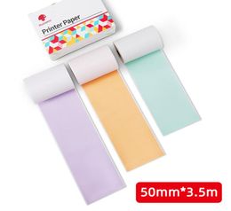 3 stks rol thermisch papier 50 x 30 mm afdrukbare sticker thermische papieren zelfklevend voor perifere printer6836042