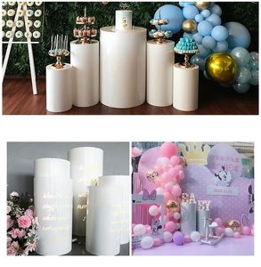 3pcs rond cylindre décorations de mariage piédestal affichage art décor gâteau support plinthes piliers pour bricolage fête décor à la maison fournitures 915