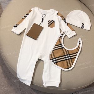 3 stks/set Baby Rompertjes Zacht Katoen Lange Mouw Pasgeboren Body Hoed Slabbetjes Pak Baby Jongens Meisjes Jumpsuits Outfits Kinderkleding