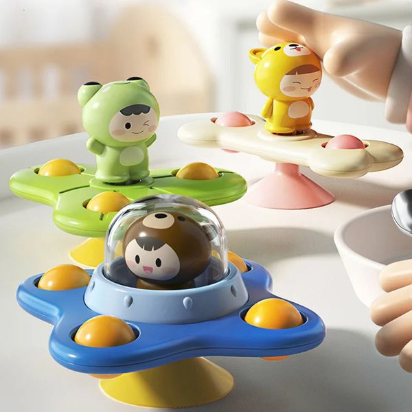 3 pièces/ensemble bébé jouets ventouse Spinner jouets pour les tout-petits main Fidget jouets sensoriels soulagement du stress éducatif rotatif hochets 240307
