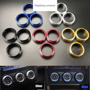 3 -stcs/ingestelde auto -styling AC aanpassingsknop decoratieve ring voor subaru forester Impreza XV Crosstrek WRX Levorg Auto Accessories