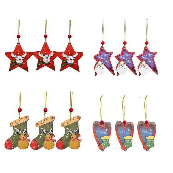 3 pièces/ensemble ornements d'arbre de noël suspendus arbre de noël décor de fête à la maison pendentifs haute qualité pendentif décoration