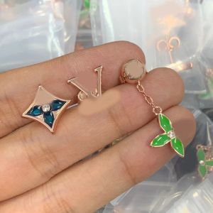 3PCS / Set Classic Star Clover Pendant Charme Oreille d'oreille Stumpl en acier inoxydable Boucles d'oreilles Boucles d'oreilles de luxe Boucles d'oreilles créatrices élégantes Bijoux de mariage