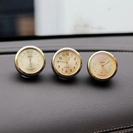 3 unids/set de relojes 2 en 1 función termómetro higrómetro de coche reloj de espejo de cuarzo duradero decoración accesorios de decoración de coche