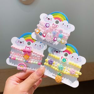 3 unids/set lindas pulseras de dibujos animados para niños cuentas de princesa unicornio fruta gato niñas niños joyería encanto regalos al por mayor