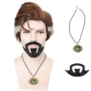 3PCS Set Doctor Comic-con Cosplay Dr. Stephen Strange Pruikkostuums met Baard Benedictus Rollenspel voor Mannen Vrouwen