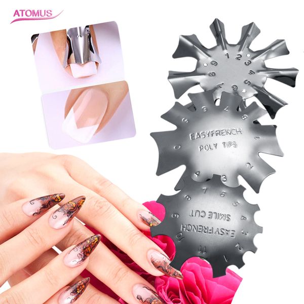 3 pièces/ensemble facile français ligne bord sourire Cutter ongles pochoir bord tondeuse multi-taille ongles manucure Nail Art style outil ensemble