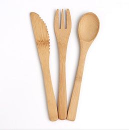 3 stks / set Eco-vriendelijke Japanse Draagbare bestek Set Bamboe Servies Set Mes Fork Dining Servies Set