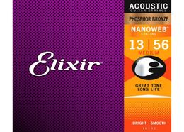 3pcs Set Elixir Nanoweb Phosphor Bronze Medium Acoustic Guitar Strings 161028127926