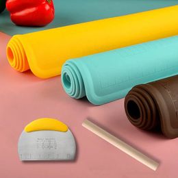 Ensemble de tampons à rouler en Silicone de qualité alimentaire, tampon à pétrir épais et tampon à nouilles, planche à découper, panneau en Silicone, 3 pièces/ensemble