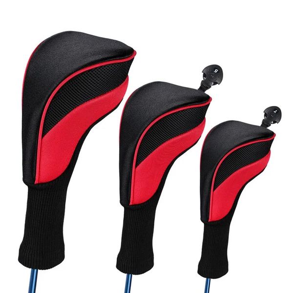 3pcs Set Golf Head Covers Driver Fairway Wood Headvers pour Golf Club Rods Protectors Clubs Golfs Clubs Holder 240409