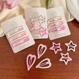 3PCS / Set Hairpins For Girls Children Star Star BB Clips Hair Pin Mini Style coréen Grossé Couleur Couleur Kid Snap Ornements Accessoires