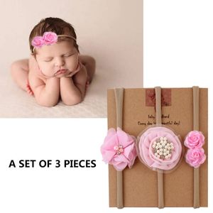 3pcs Set Accessoires de vêtements pour nourrissons Baby Girl Bandband Multi Couleurs Newborn Bows Bandage Bandage pour tout-petits Couvre-Heads Band