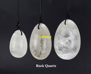 3 pièces/ensemble Jade oeuf percé boules de cristal Quartz de roche naturelle Yoni oeufs pour Kegel exercice guérison Reiki femmes soins de santé