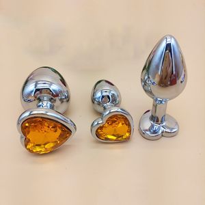 3 pièces/ensemble Plug Anal en métal avec perles de Base de gemme pour femmes hommes jouets sexy masseur de Prostate bout à bout adulte
