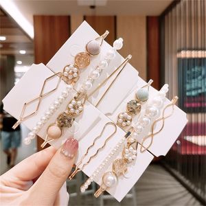 3 unids / set Metal Pearl Acrílico Baby Girls Headclips Clips de seguridad Pins Kids Headwear Infantil Lindo Foto Accesorios para el cabello 6 cm 451 Y2