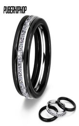 Набор из 3 предметов, современные красочные кольца, безобидные керамические кольца для здоровья с кристаллами белого камня для женщин, кольцо из нержавеющей стали3088471