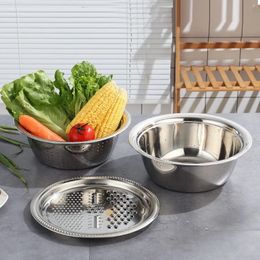 3pcs/set Multifuncionales Rolers de cocina de queso con lavabo de acero inoxidable para vegetales Ensalada de la cocina Artículos para el queso de acero inoxidable